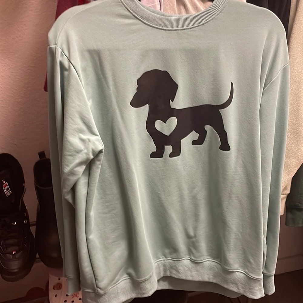 teal dachshund long sleeve